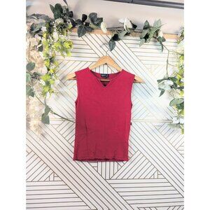 agnes b. Vintage RED Cotton Tank Top Size 1 Made in PORTUGAL